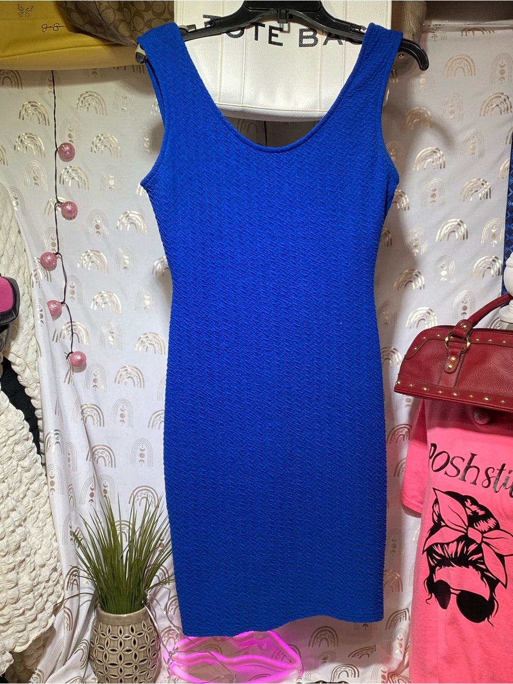 Xhilaration Royal Blue Sleeveless Midi Bodycon Dress